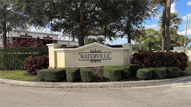 view of community sign