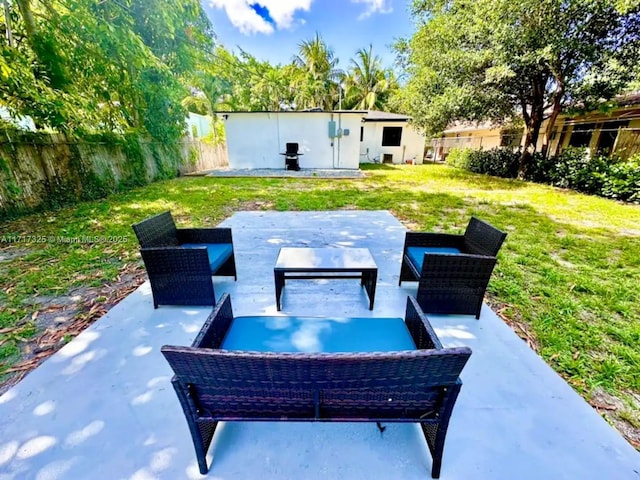 view of patio / terrace with an outdoor living space