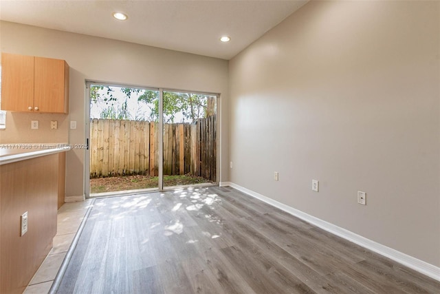 interior space featuring light wood-type flooring