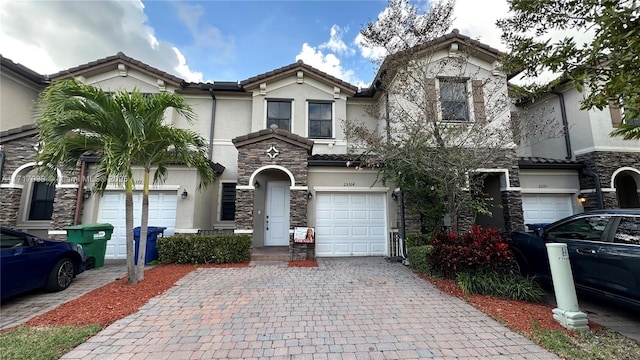 view of property with a garage