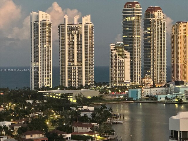 city view featuring a water view