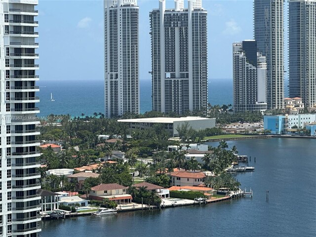 city view featuring a water view