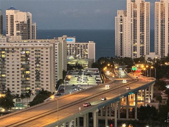 city view featuring a water view