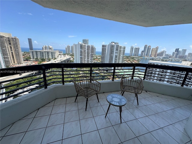 balcony featuring a city view