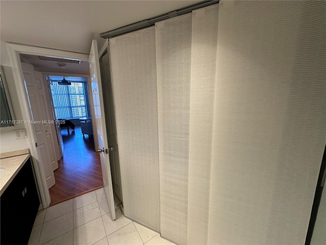 bathroom featuring vanity and tile patterned floors