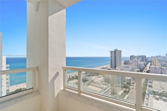 balcony with a water view