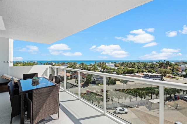 balcony with a water view