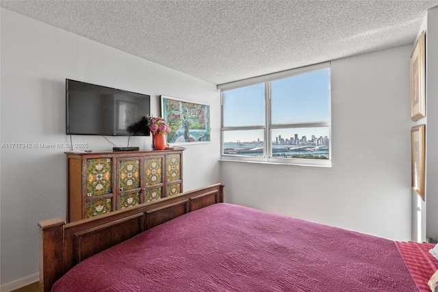 bedroom featuring a textured ceiling