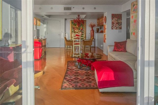 living room featuring hardwood / wood-style flooring