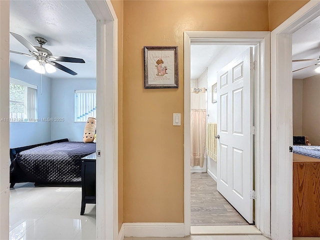 hall featuring light hardwood / wood-style flooring