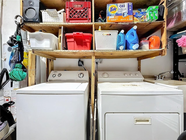 laundry room featuring washer and dryer