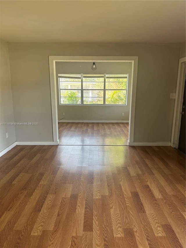 empty room featuring light wood-type flooring