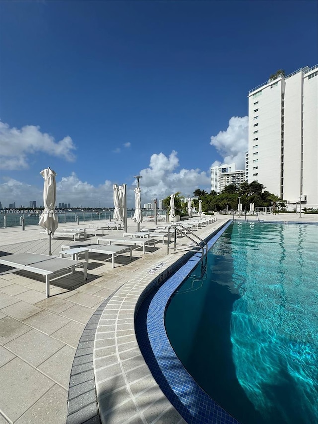 view of pool with a patio area