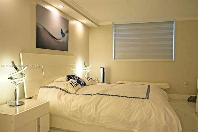3849 NE 169th St Unit 302, North Miami Beach, FL 33160 - bedroom featuring ornamental molding and recessed lighting