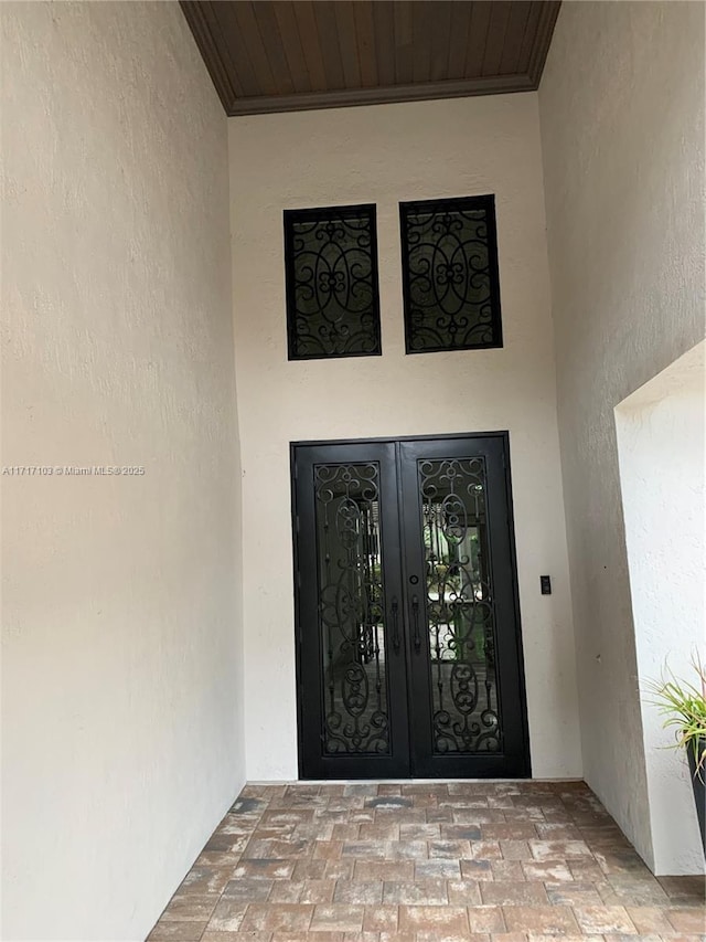 entrance to property with french doors