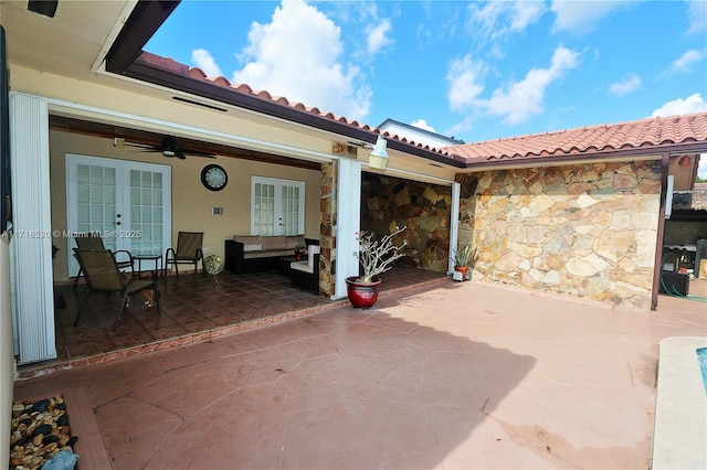 view of patio with french doors