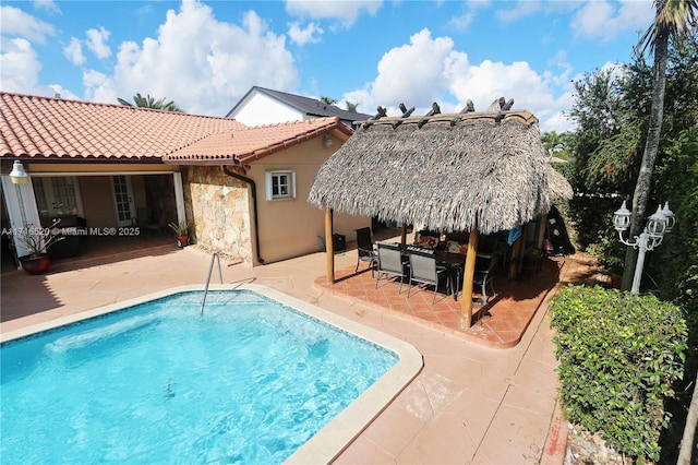 view of pool with a patio