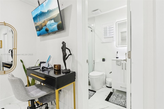 2550 SW 68th Ave, Miami, FL 33155 - bathroom featuring a shower with shower door and toilet