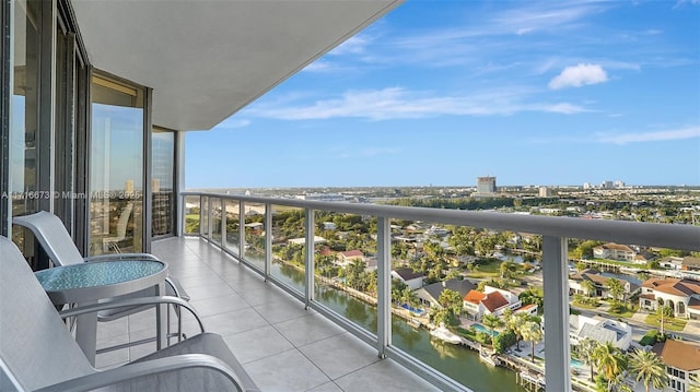 balcony with a water view