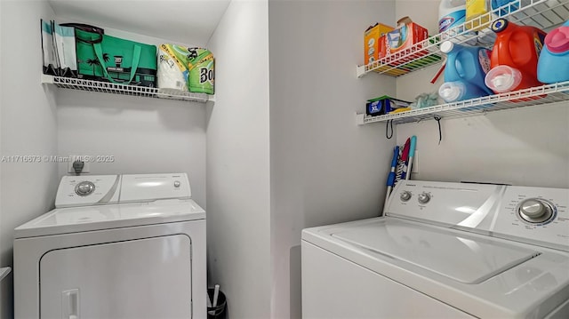 washroom with washer and clothes dryer