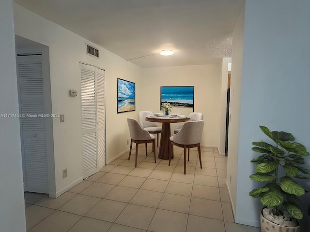 view of tiled dining room