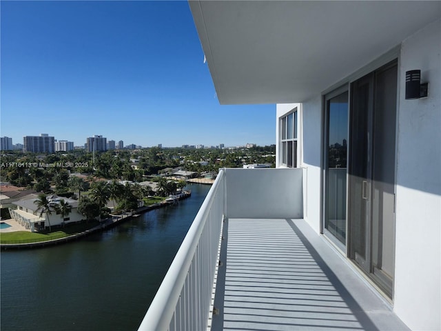 balcony with a water view