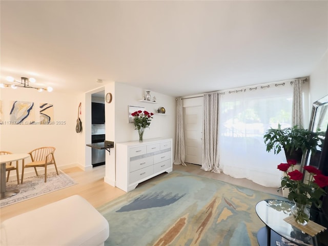 living room featuring light hardwood / wood-style flooring