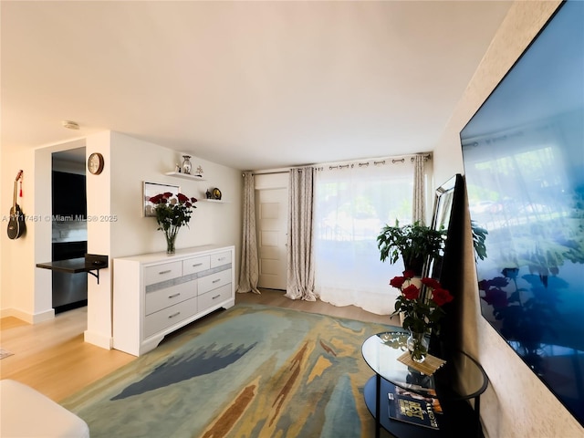 living room featuring light hardwood / wood-style flooring