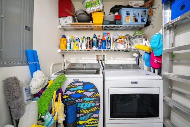 laundry area featuring washing machine and dryer