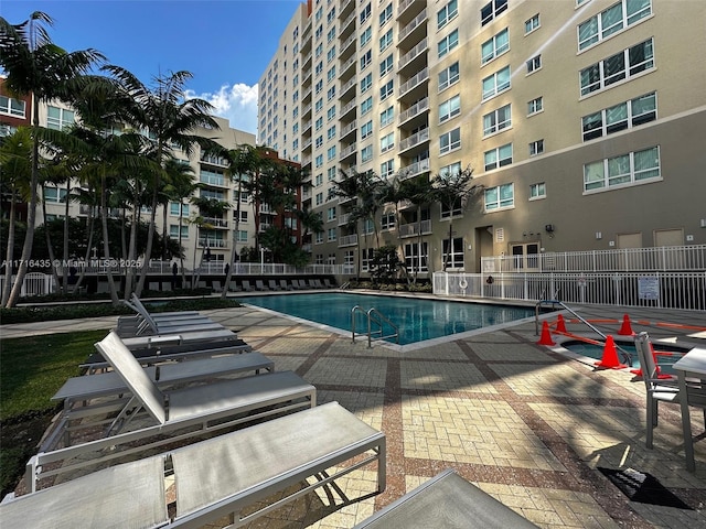 view of pool with a patio area