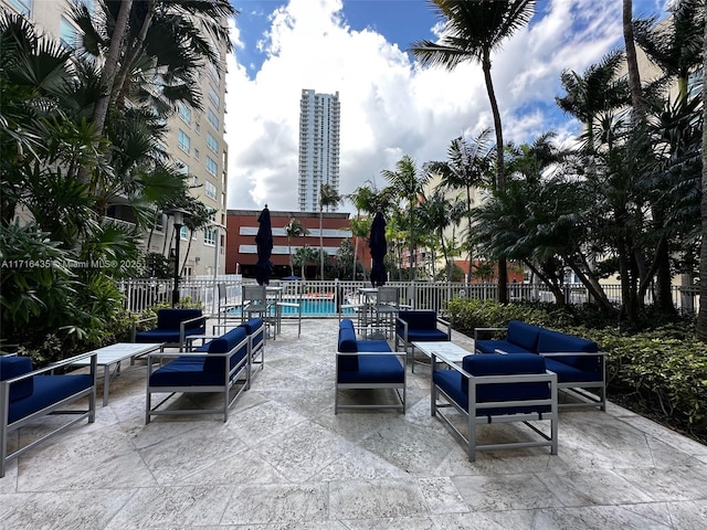 view of patio with a community pool