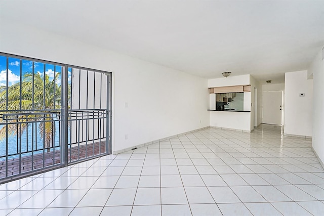 interior space featuring light tile patterned floors