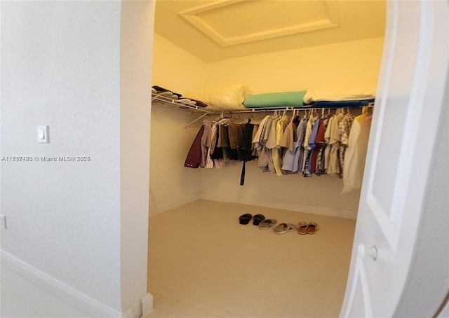 view of walk in closet