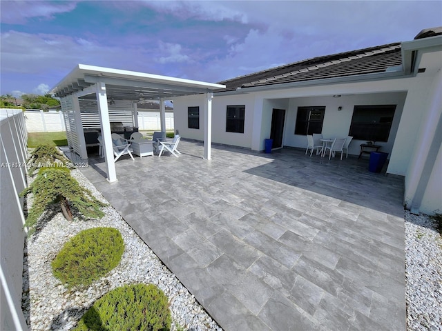 view of patio featuring an outdoor hangout area