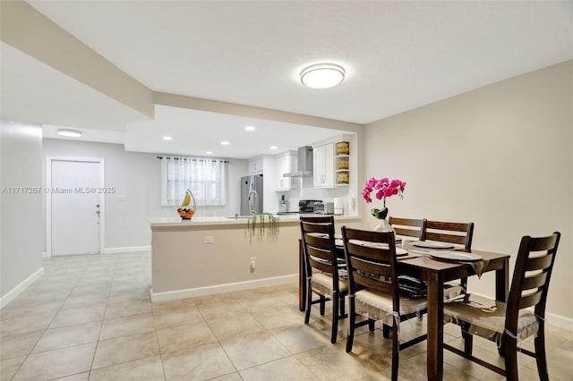 view of tiled dining room