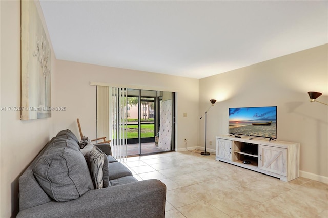 view of tiled living room