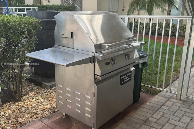 view of patio with a grill