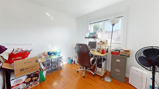 office area featuring hardwood / wood-style flooring