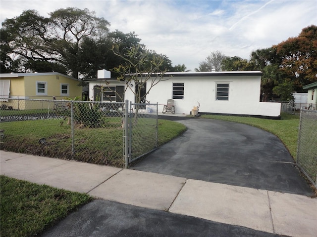 view of front of home with a front yard