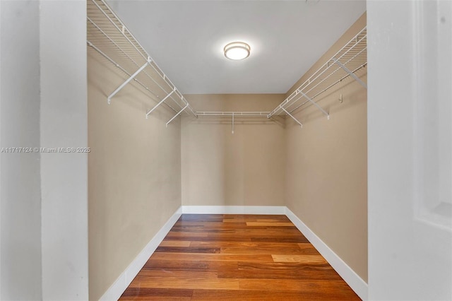 spacious closet with wood finished floors