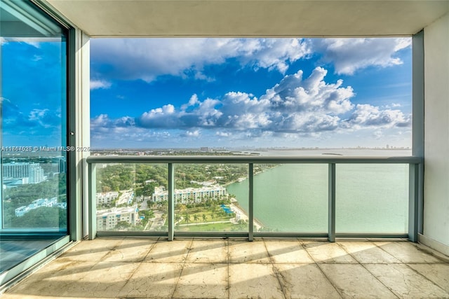 balcony with a water view