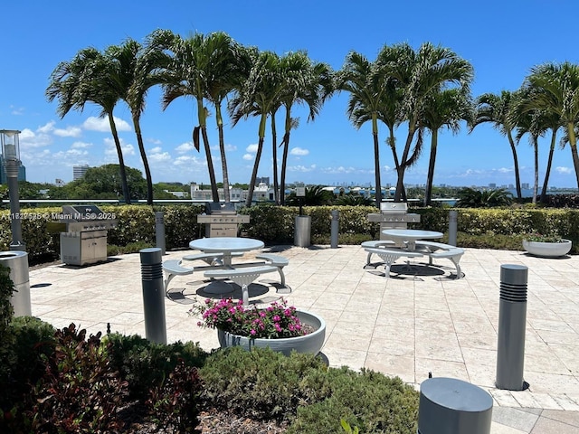 view of patio with area for grilling