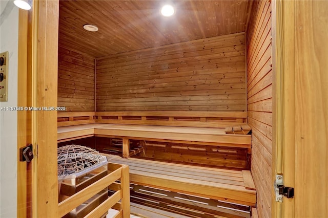 view of sauna