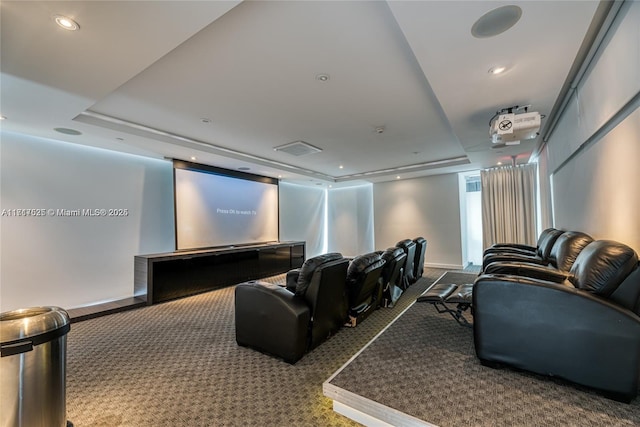 view of carpeted cinema room