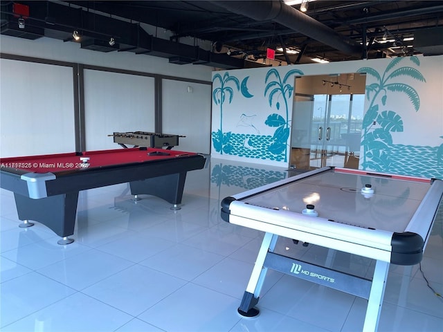 playroom with tile patterned flooring