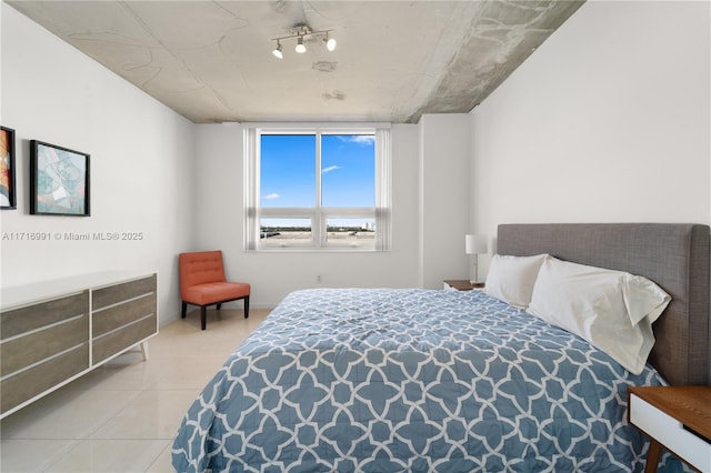 bedroom with tile patterned flooring