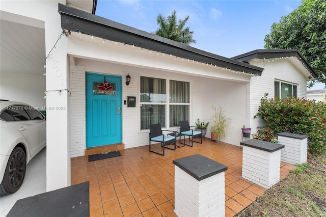 exterior space with covered porch