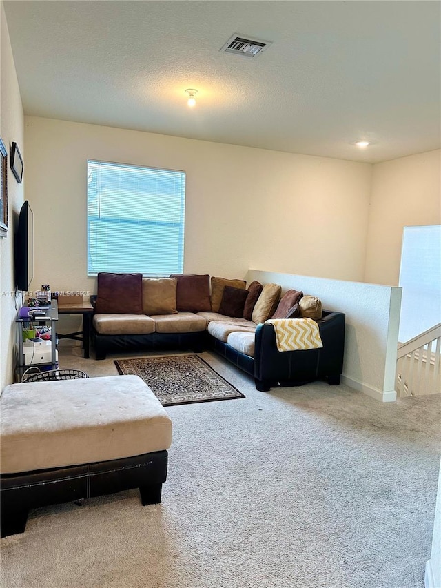 living room with carpet flooring