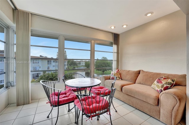 view of tiled living room