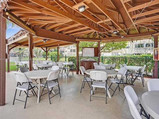 view of patio featuring a gazebo